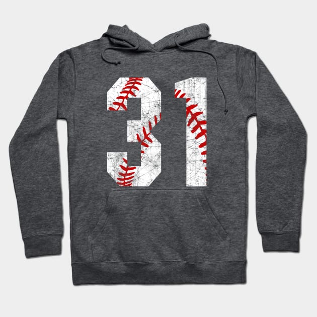 Vintage #31 Baseball Laces Baseball Mom Jersey Love Baseball Hoodie by TeeCreations
